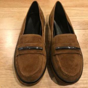 H Halston Suede Slip-On Shoes Hardware Brynn Bark